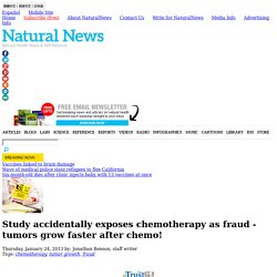 Study accidentally exposes chemotherapy as fraud - tumors grow faster after chemo!