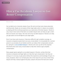 Hire a Car Accidents Lawyer to Get Better Compensation