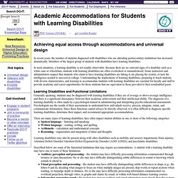 Academic Accommodations for Students with Learning Disabilities