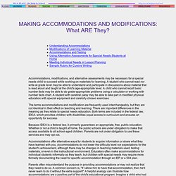 Accommodations and Modifications
