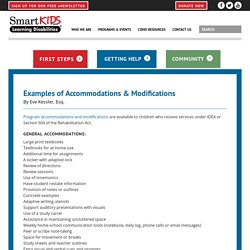 Examples of Accommodations & Modifications