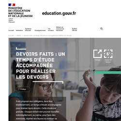 Devoirs faits : un temps d'étude accompagnée pour réaliser les devoirs