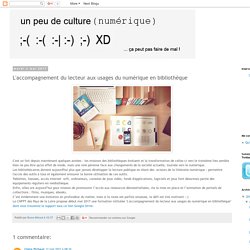 un peu de culture (numérique): L'accompagnement du lecteur aux usages du numérique en bibliothèque
