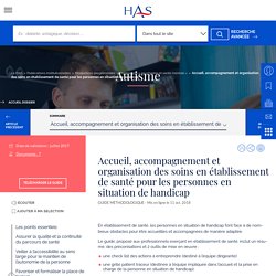 Accueil, accompagnement et organisation des soins en établissement de santé pour les personnes en situation de handicap