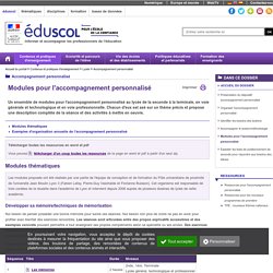 Modules pour l'accompagnement personnalisé