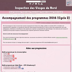 Accompagnement des programmes 2016 (Cycle 2)