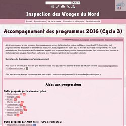 Accompagnement des programmes 2016 (Cycle 3)