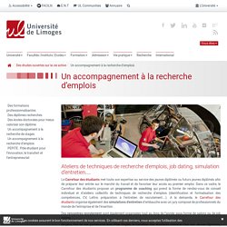 Un accompagnement à la recherche d'emplois - Université de Limoges