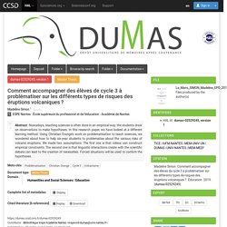 Comment accompagner des élèves de cycle 3 à problématiser sur les différents types de risques des éruptions volcaniques ?