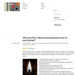 What has Pres. Obama Accomplished since he was Elected? « GroundUp CT