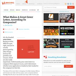 What Makes A Great Cover Letter, According To Companies? - Smashing Magazine