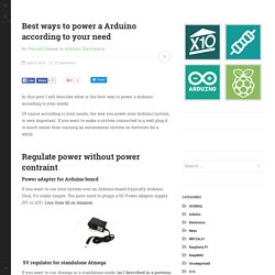 Best ways to power a Arduino according to your need
