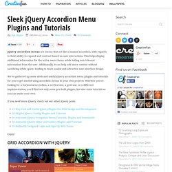 Sleek jQuery Accordion Menu Plugins and Tutorials