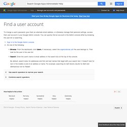 Find a user account - Google Apps Help
