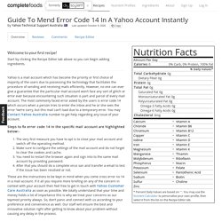 Guide To Mend Error Code 14 In A Yahoo Account Instantly