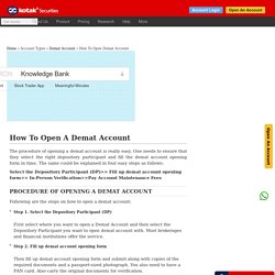 How to Open a Demat Account - Demat Account Online