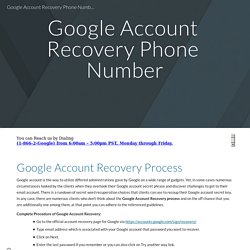 Google Account Recovery Phone Number