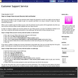 Steps to Change Yahoo Account Recovery Mail and Number - Customer Support Service