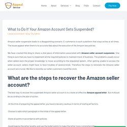 What to Do If Your Amazon Account Gets Suspended? - Pro Appeal Service