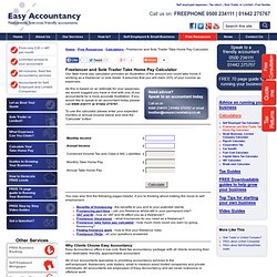 Freelancer and Sole Trader Take Home Pay Calculator - Easy Accountancy - Accountants for Freelancers, Sole traders and SME's