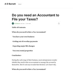 Do you need an Accountant to File your Taxes?