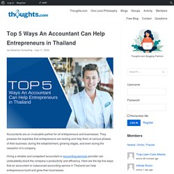 Top 5 Ways An Accountant Can Help Entrepreneurs in Thailand - Thoughts.com