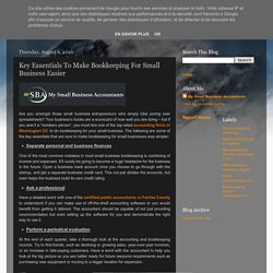 My Small Business Accountants: Key Essentials To Make Bookkeeping For Small Business Easier