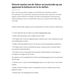 Directe manier om de Yahoo-accountcode op uw apparaat te beheren en in te stellen