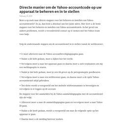 Directe manier om de Yahoo-accountcode op uw apparaat te beheren en in te stellen