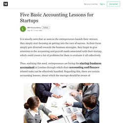 Five Basic Accounting Lessons for Startups