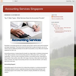 Top ‘5’ Main Types - What Services Does the Accountant Provide?