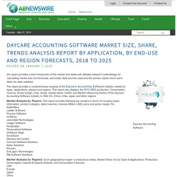 Daycare Accounting Software Market Size, Share, Trends Analysis Report By Application, By End-Use And Region Forecasts, 2018 To 2025