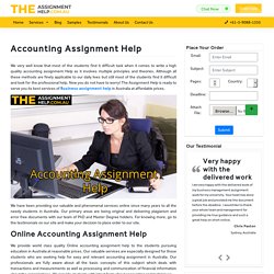 Accounting Assignment Help - hire best Accounting Experts in Australia