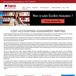 Cost Accounting Assignment Writing Help