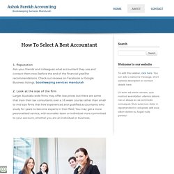 How To Select A Best Accountant