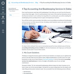 4 Top Accounting And Bookkeeping Services In Dallas: Blog: Accounting and Bookkeeping Services