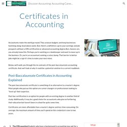 Post-Baccalaureate Certificates In Accounting | Pearltrees