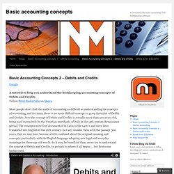 Basic Accounting Concepts 2 – Debits and Credits