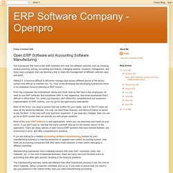 ERP Software Company - Openpro: Open ERP Software and Accounting Software Manufacturing