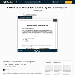 Benefits of Outsource Your Accounting Tasks