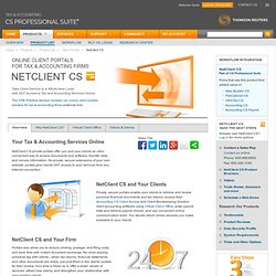 Tax & Accounting Service Online with NetClient CS Client Portals from Thomson Reuters