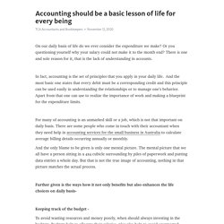 Accounting should be a basic lesson of life for every being 