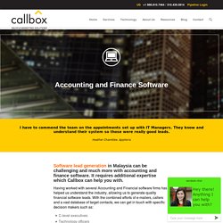 Accounting and Finance Software - B2B Lead Generation Company Malaysia
