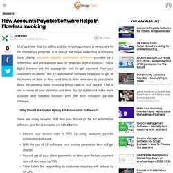 How Accounts Payable Software Helps In Flawless Invoicing?