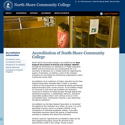 NSCC - Accreditation of North Shore Community College