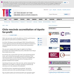 Chile rescinds accreditation of Apollo for-profit