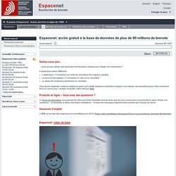 Esp@ceNet - recherche de brevets français et européens
