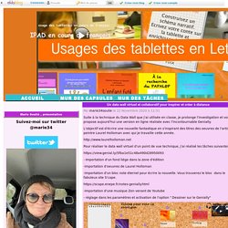 Usage des tablettes en cours de Français - Marie Soulié