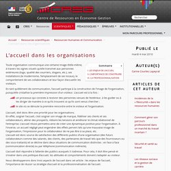 L'accueil dans les organisations