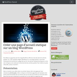 Créer une page d'accueil statique sur un blog WordPress